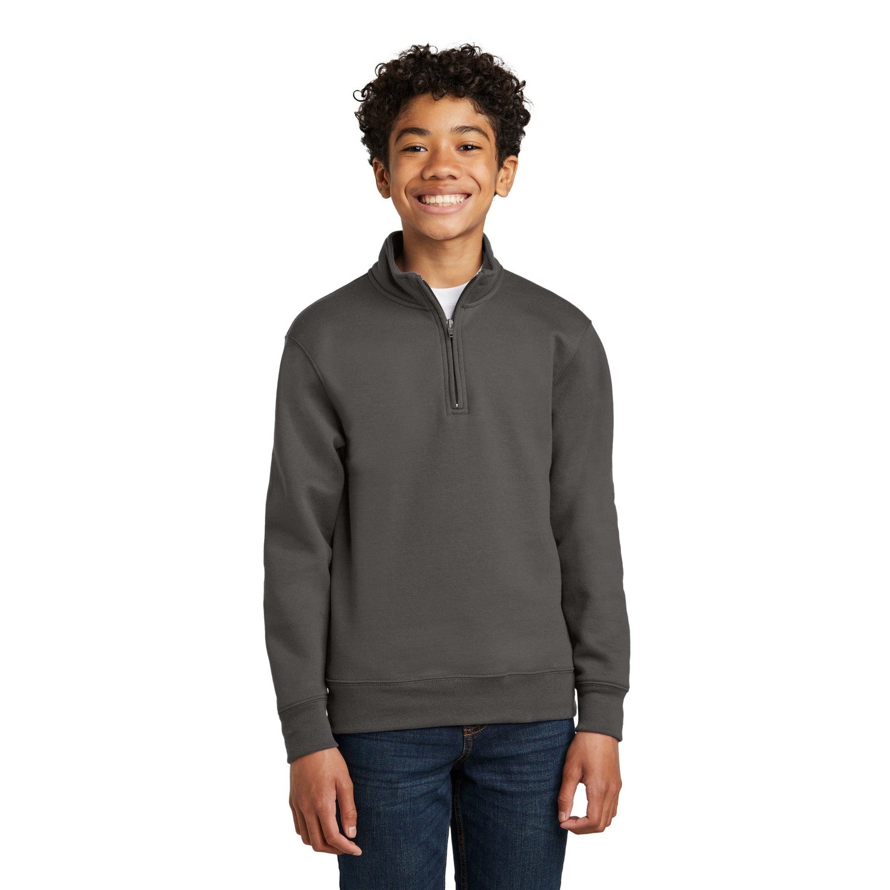 Port & Company-Port & Company® Youth Core Fleece 1/4-Zip Pullover Sweatshirt PC78YQ-MedTech-2